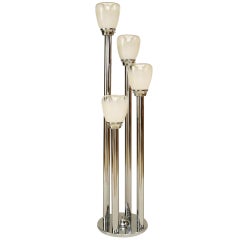 Lampadaire italien en chrome et verre de Murano de conception Phantom Design