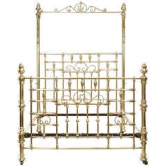 19th C. American Brass Queen Sized Bed