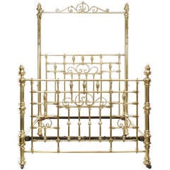 19th C. American Brass Queen Sized Bed