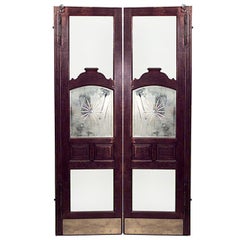 Antique Pair of American Victorian Oak Saloon Doors