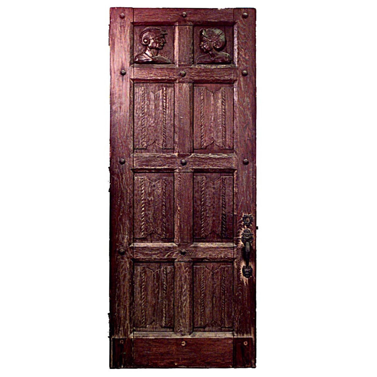 English Renaissance Revival Carved Oak Door For Sale
