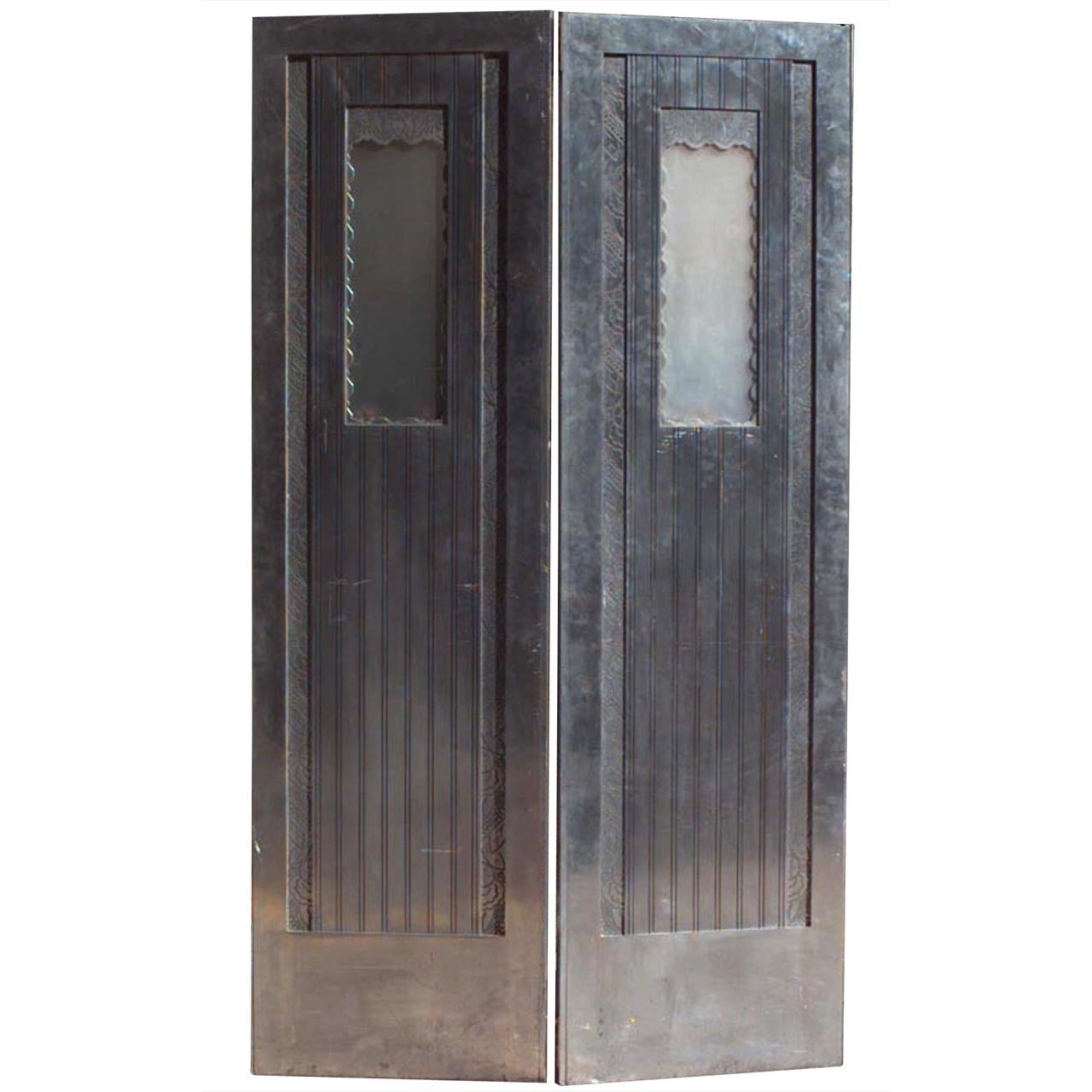 Pair of American Art Deco Steel Elevator Doors