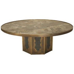 1980's American Patinated Bronze Coffee Table by Philip and Kelvin LaVerne 2