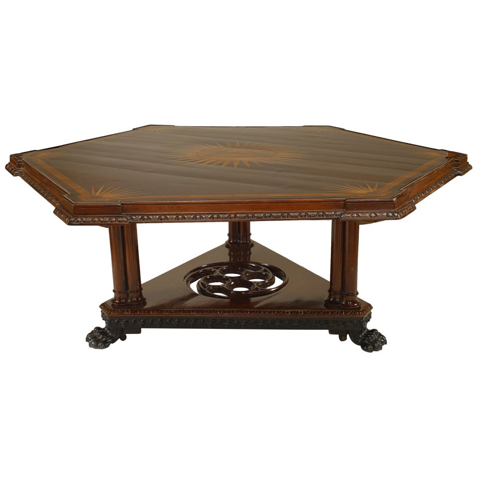 English Regency Mahogany Center Table For Sale