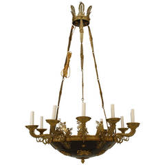 19th c. French Empire Ebonized Bronze Chandelier 9