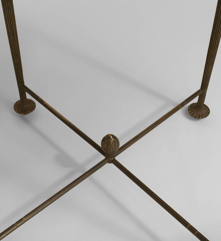 21st c. American Bronze and Shagreen End Table by Carole Gratale 1