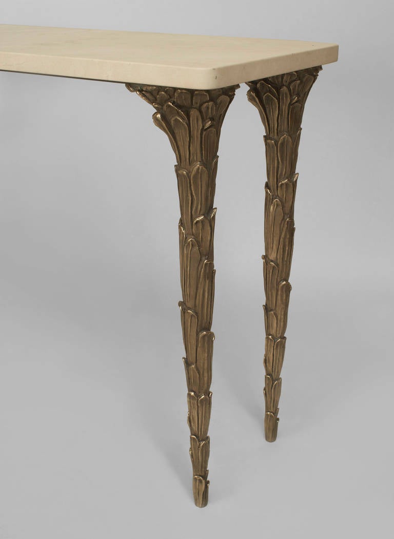 21st Century American Lacquer and Patinated Bronze Console Table, Carole Gratale In Excellent Condition In New York, NY