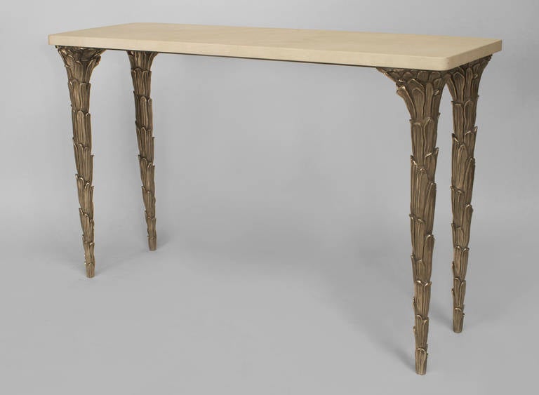 Konsolentisch aus amerikanischem Lack und patinierter Bronze des 21. Jahrhunderts, Carole Gratale