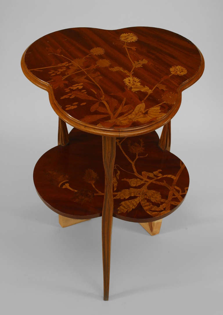 Walnut French Art Nouveau End Table by Louis Majorelle