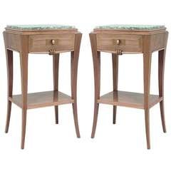 Pair of French Art Deco Cherrywood End Tables Attributed to Andre Frechet