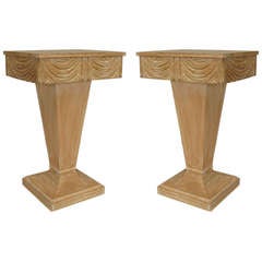 Pair of Art Moderne Stripped Wood End Tables by Grosfeld House 7