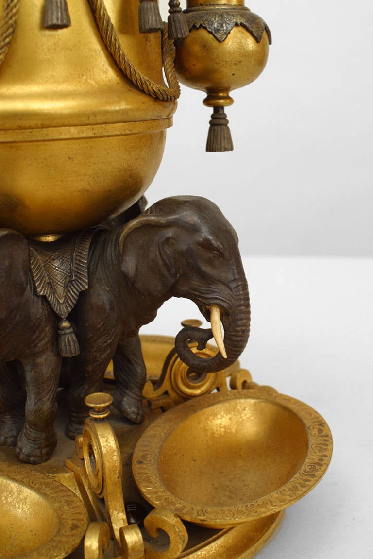 English Regency Style Bronze Elephant Centerpiece 2