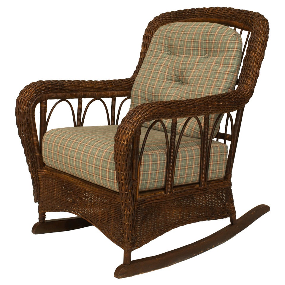 American Mission Wicker Rocking Chair by Heywood-Wakefield, c. 1900