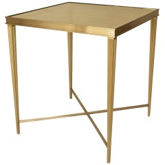 Louis XVI Bronze Églomisé Glass End Table