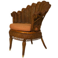 Amerikanischer Sessel mit Muschelrückenlehne von Heywood Bros., um 1890