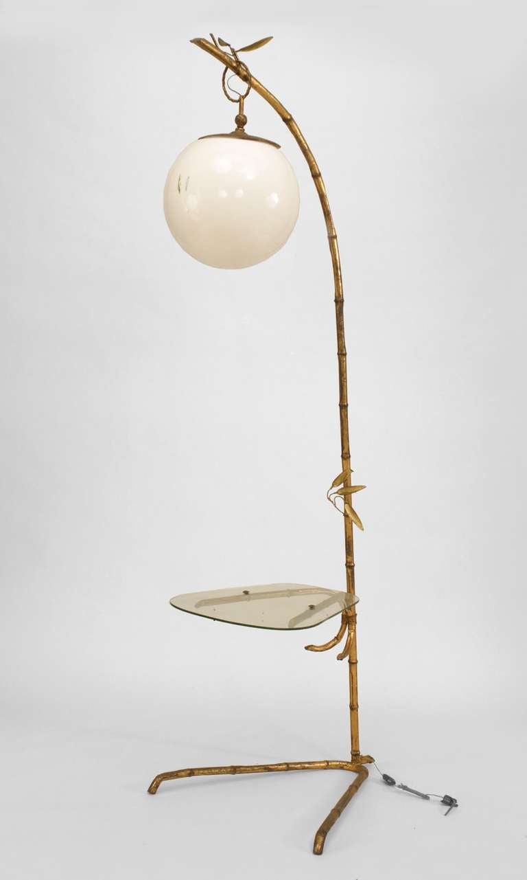 2 1940s Italian Faux Bamboo Floor Lamps