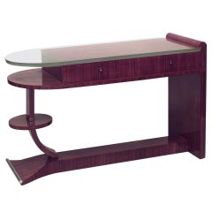 French Maison Dominique Palisander and Glass Writing Desk