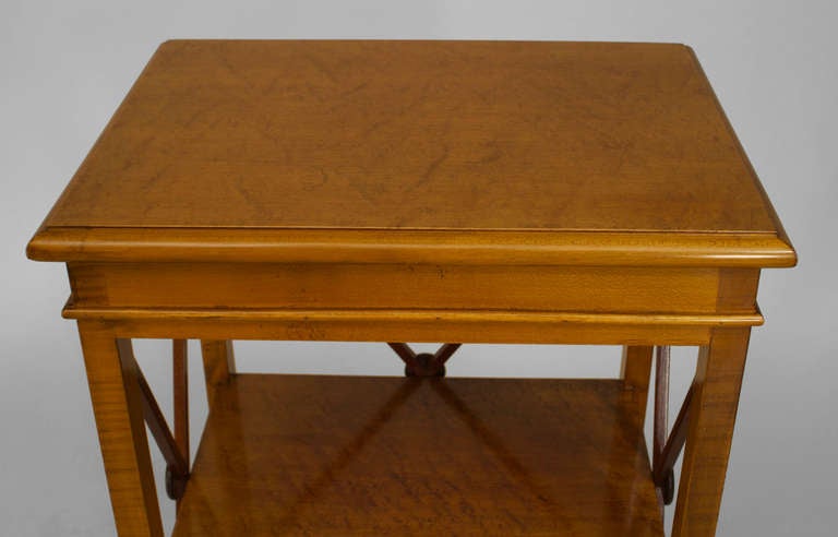 Maple Pair of 20th Century Swedish Biedermeier Style End Tables