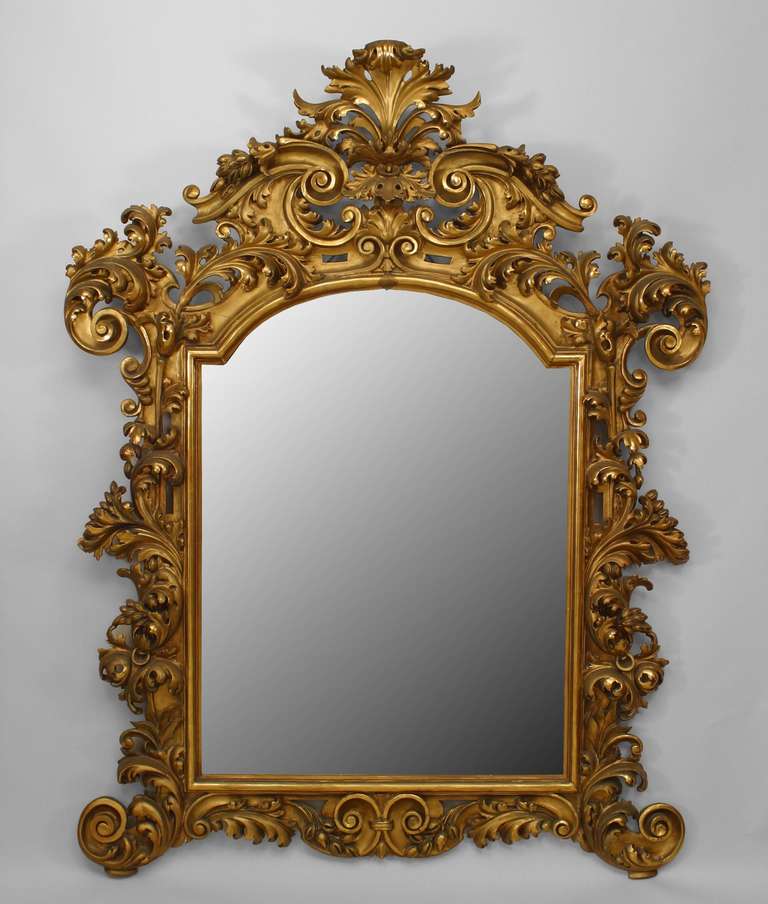 19th c. Florentine Rococo Wall Mirror For Sale at 1stdibs