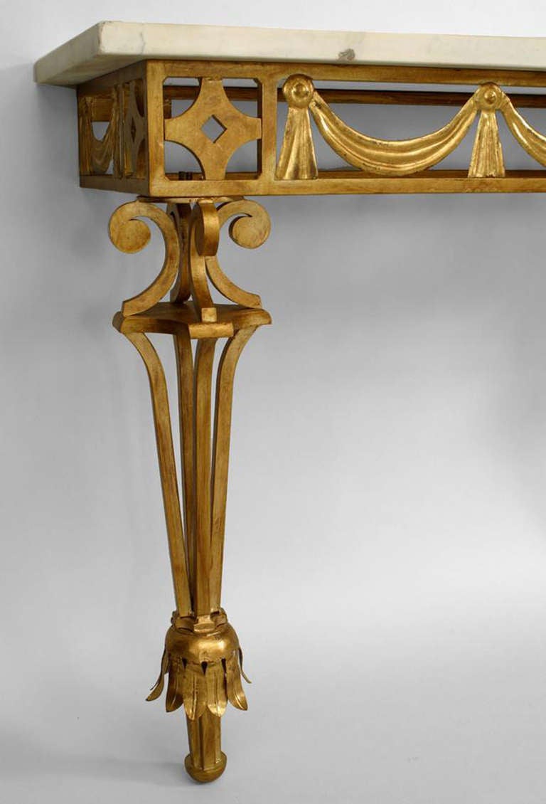 1940's French Bracket Console Attributed to Gilbert Poillerat In Excellent Condition In New York, NY