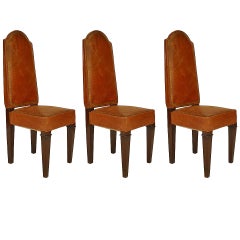 Pair of French Art Deco Macassar Side Chairs