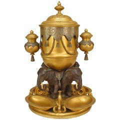 English Regency Style Bronze Elephant Centerpiece