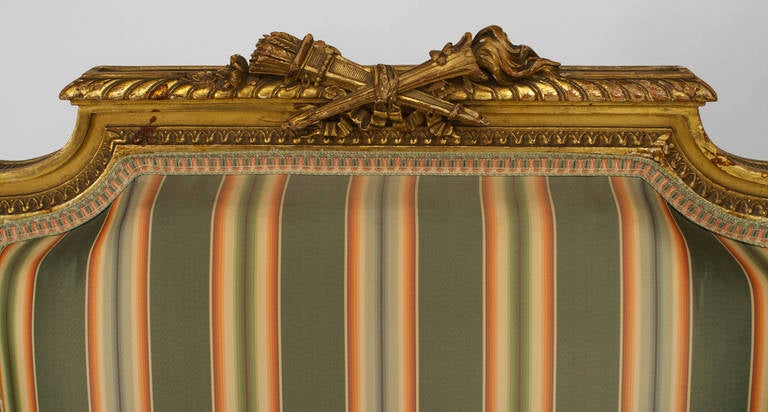 French Louis XVI Gilt Arm Chair For Sale 2