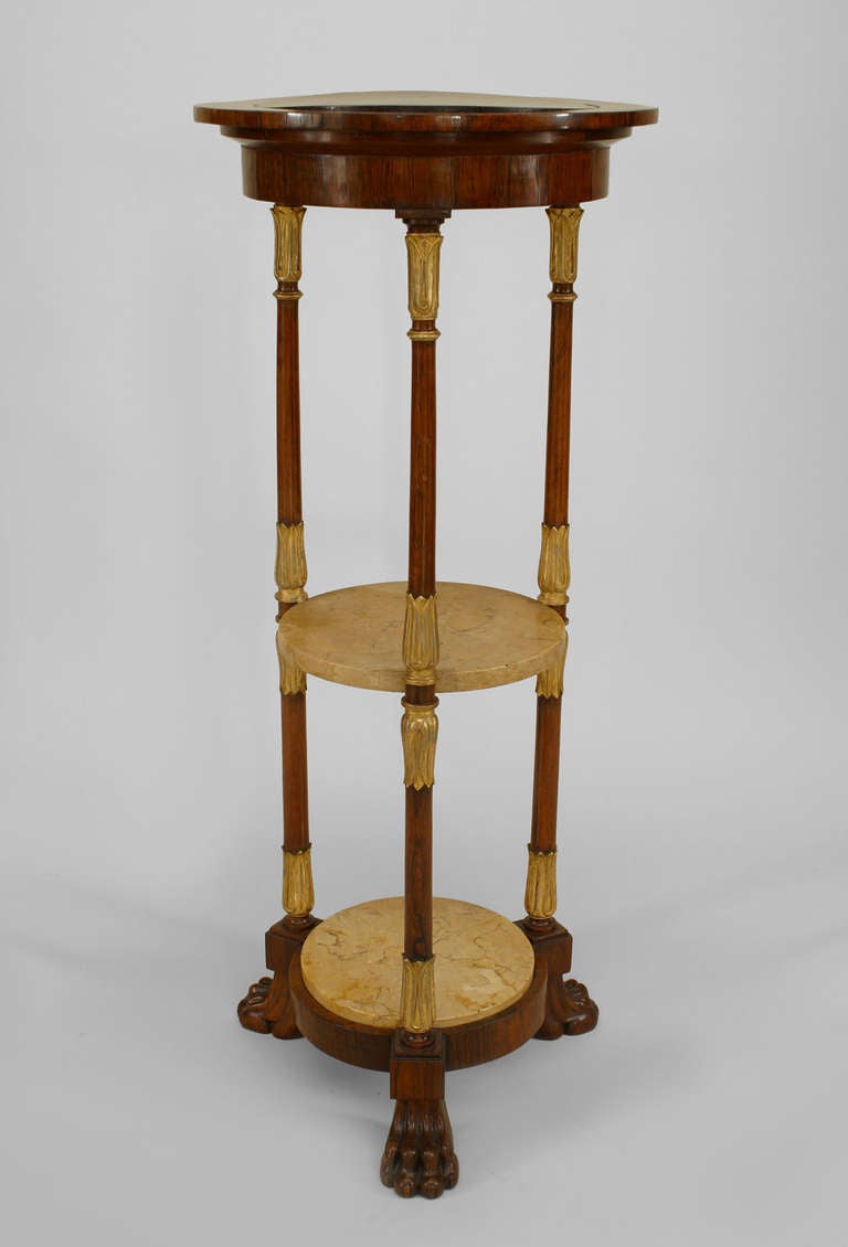 Pair of English Regency Rosewood Pedestals For Sale 1