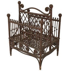 19th c. American Wicker Magazine Rack 12