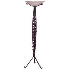 French Art Deco Wrought Iron Floor Lamp by Mulaty