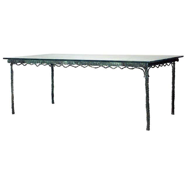 1970's George Mathias Bronze and Resin Dining Table at 1stDibs