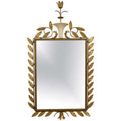 French 1940's Gilt Wall Mirror Attributed to Gilbert Poillerat