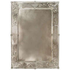Vintage 1940s Italian Murano Glass Wall Mirror