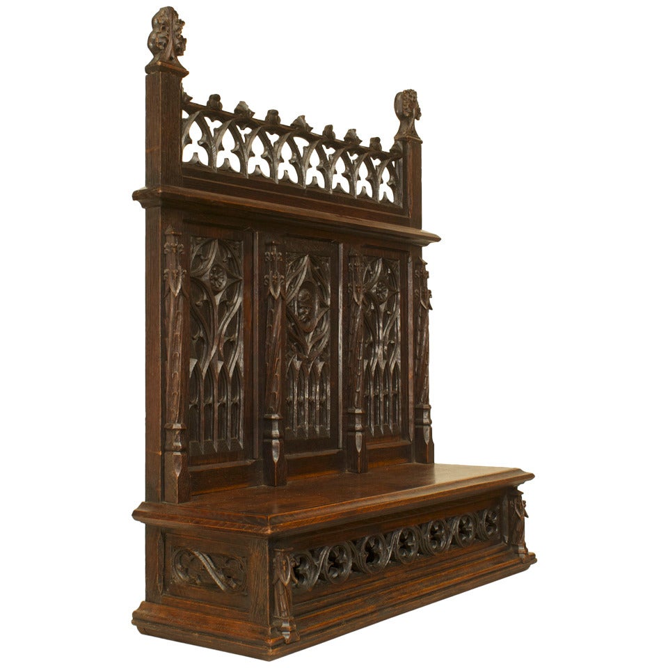 English Gothic Oak Altar For Sale