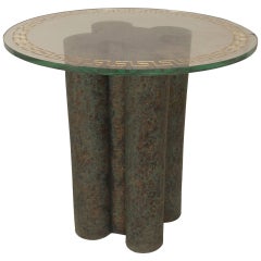 American Post-War Green Marbleized Terra Cotta End Table