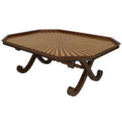 20th c. English Regency Style Sunburst Tray Top Table 1