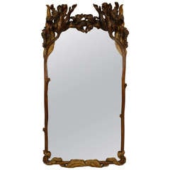 20th c. Art Nouveau Parcel Gilt Wall Mirror