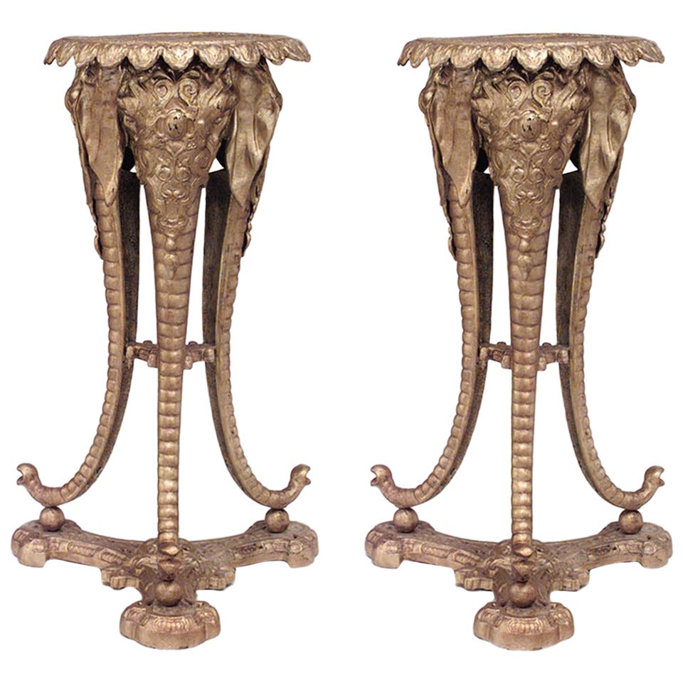 Pair of English Regency Bronze Elephant Pedestals For Sale