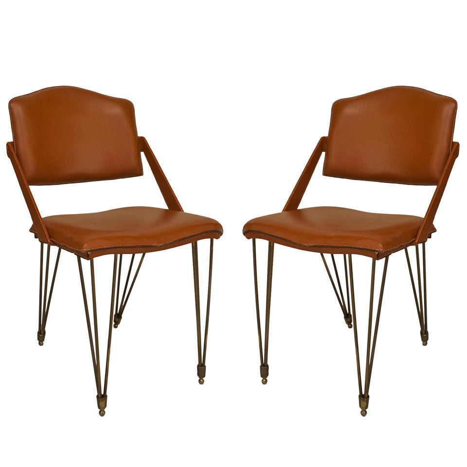 Pair of 1940s French Armchairs by Jacques Adnet