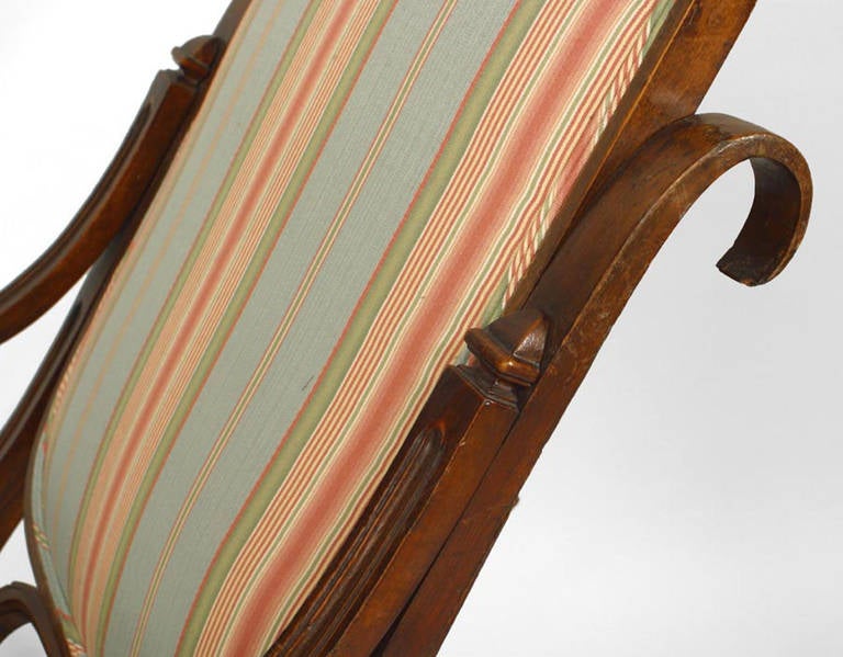 Austrian Bentwood Striped Rocking Chair For Sale