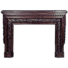 19th c. American Carved Walnut Fireplace Surround 11