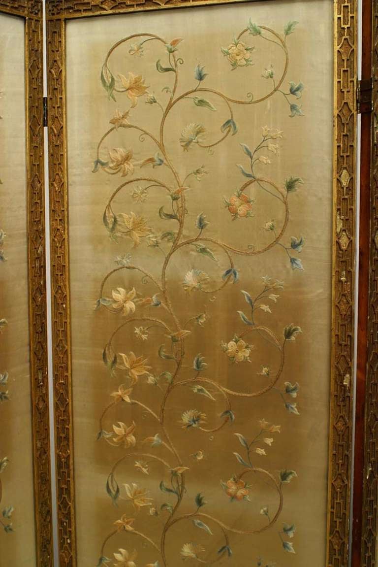 19th Century 19th c. Chinese Chippendale Folding Screen For Sale