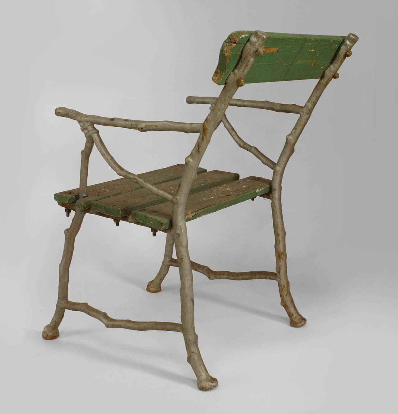 Outdoor Victorian Faux Twig Chair In Good Condition For Sale In New York, NY