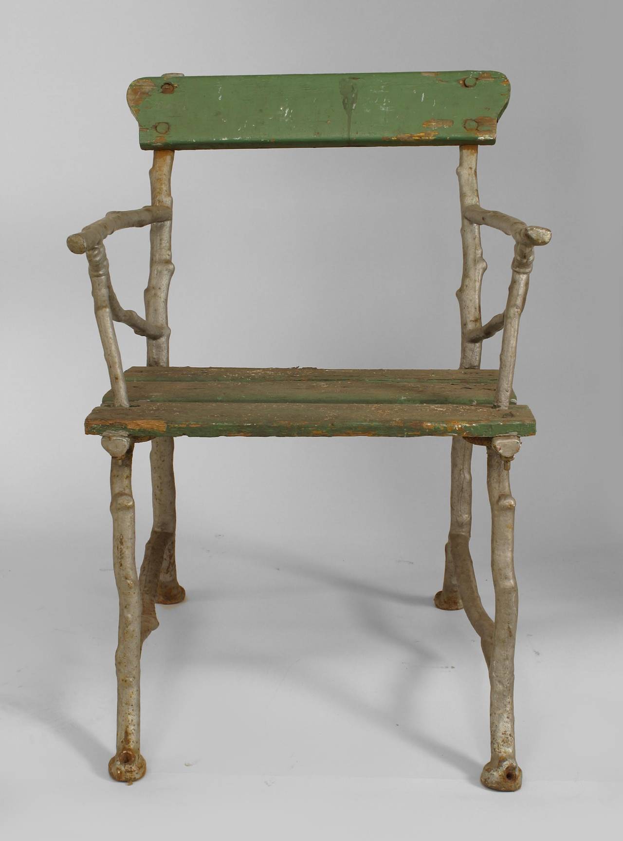 19th Century Outdoor Victorian Faux Twig Chair For Sale