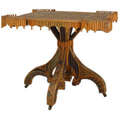 Fine 19th Century Continental Rustic Twig Game Table 10