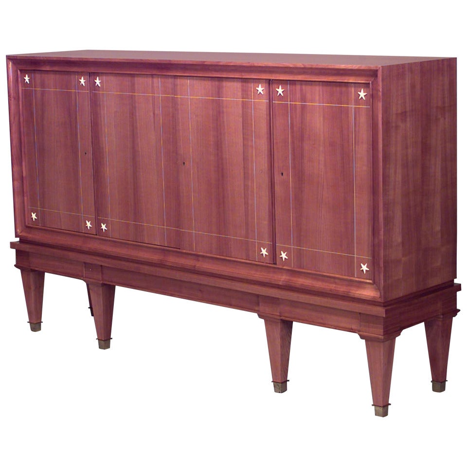 French Mid-Century Cherrywood High Sideboard For Sale