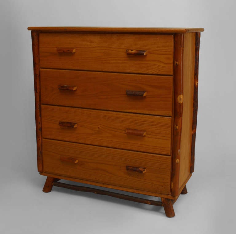 2 Rustic Chests of Drawers by Indiana Willow Hickory Co. For Sale at 1stdibs