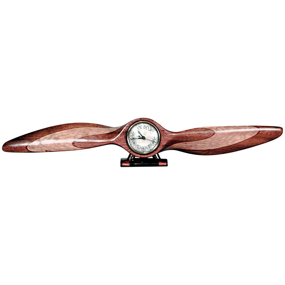 Art Deco Propeller Desk Clock For Sale