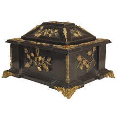 Large 19th c. Box Decorated with Semi-Precious Stones and Bronze Trim 1