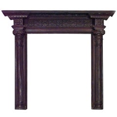 Used Turn of the Century Georgian Style Stained Oak Mantelpiece